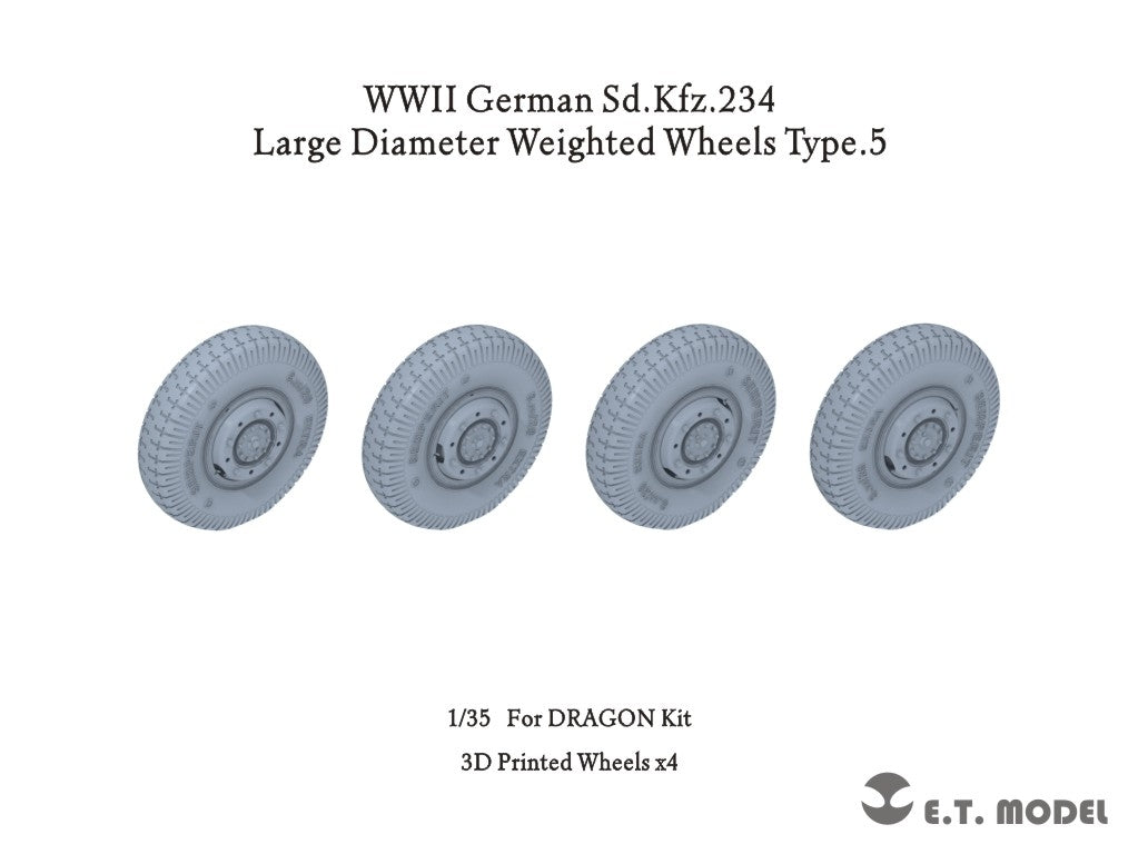 Maquette ET P35-105 Sd.Kfz.234 allemand de la Seconde Guerre mondiale, roues lestées de grand diamètre, type 5, échelle 1/35