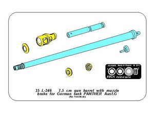 Aber 35L-246 7.5cm Barrel with Muzzle brake for Panther Ausf.G (For Rye Field Model) 1/35 – immagine 3