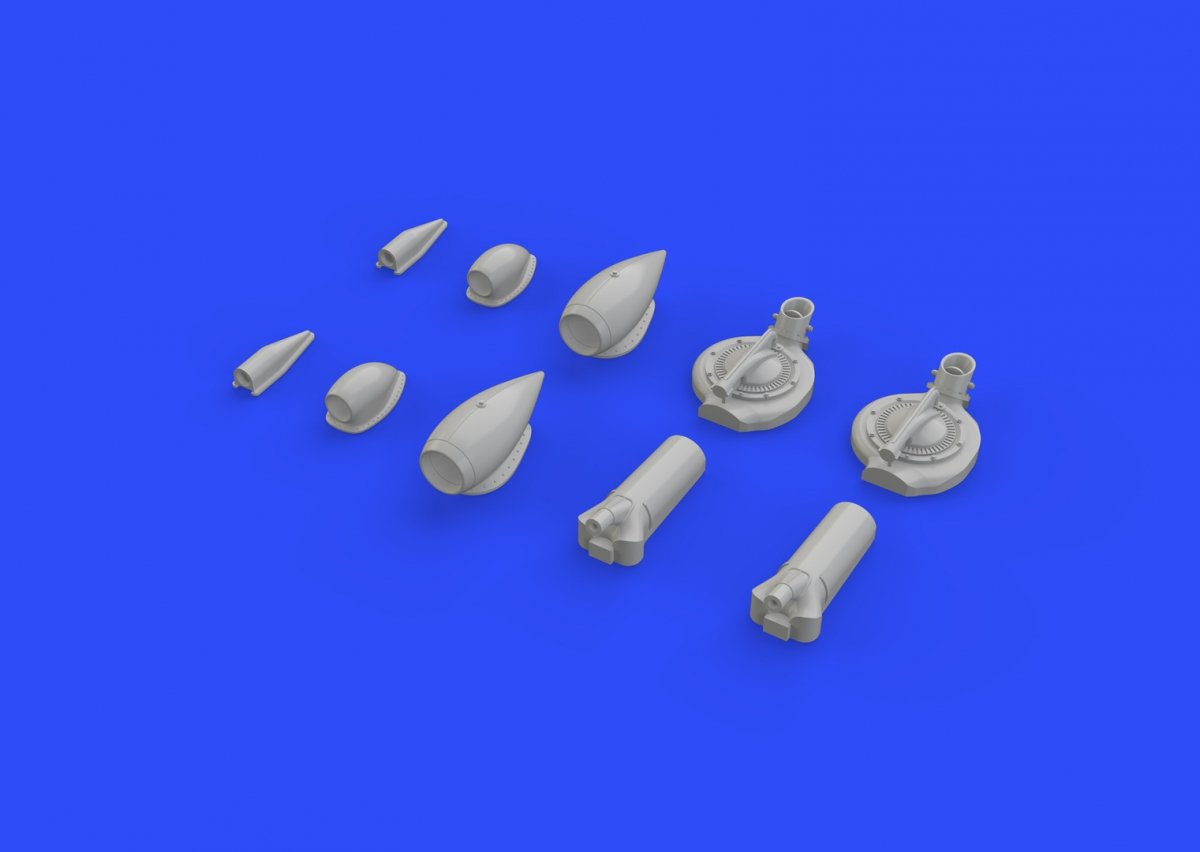Eduard 648285 P-38F turbochargers & air intakes ACADEMY 1/48