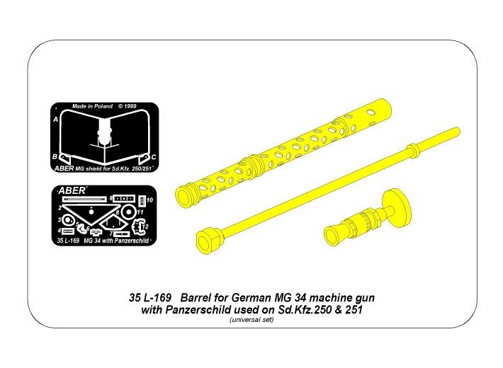 Aber 35L-169 Lufa do niemieckiego karabinu MG34 z pancerną osłoną 1/35 – Bild 2