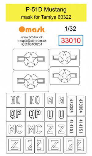 Omask 33010 P-51D Mustang mask (for Tamiya 60322) 1/32