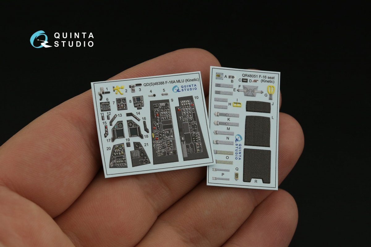 Quinta Studio QD48388 F-16A MLU 3D-Printed &amp;amp; colored Interior on decal paper (Kinetic) 1/48 – image 4