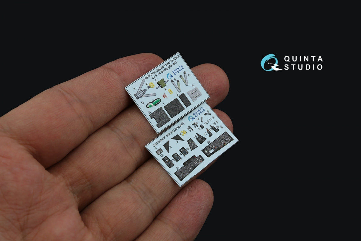 Quinta Studio QD72094 F-16A MLU 3D-Printed &amp;amp; coloured Interior on decal paper (Revell) 1/72 – imagen 3