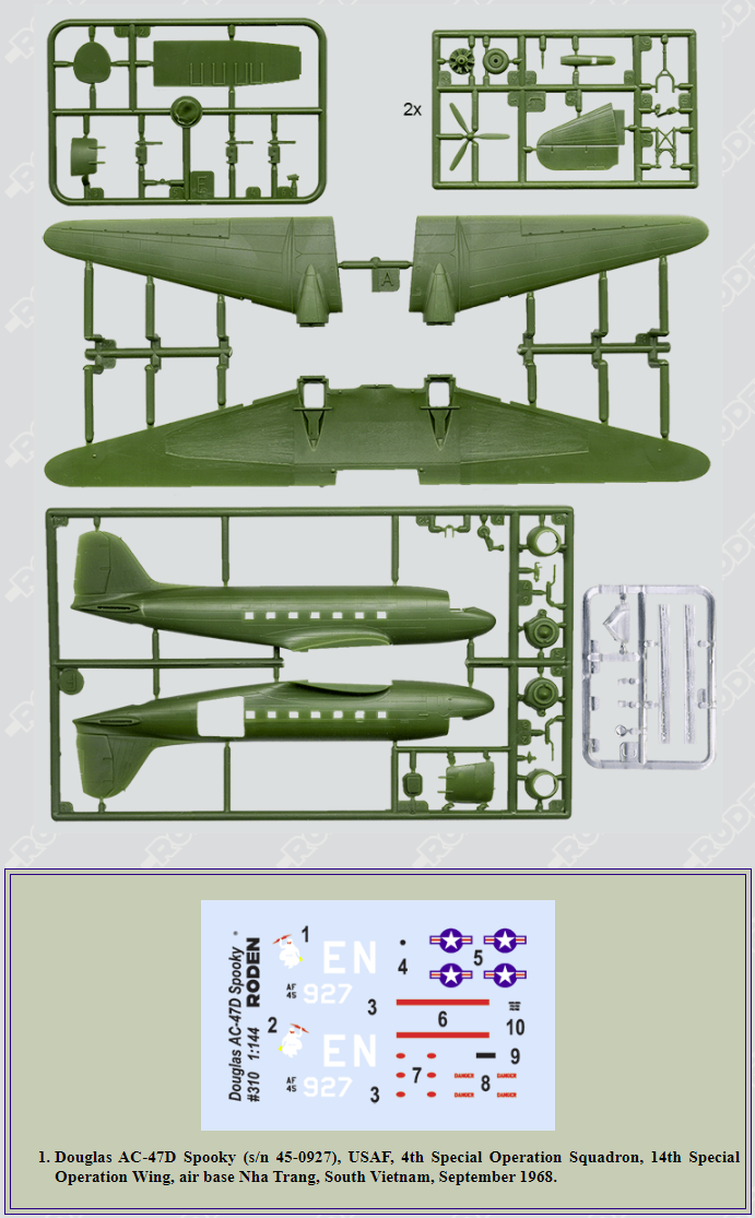 Roden 310 Douglas AC-47D Spooky 1/144 – Bild 2