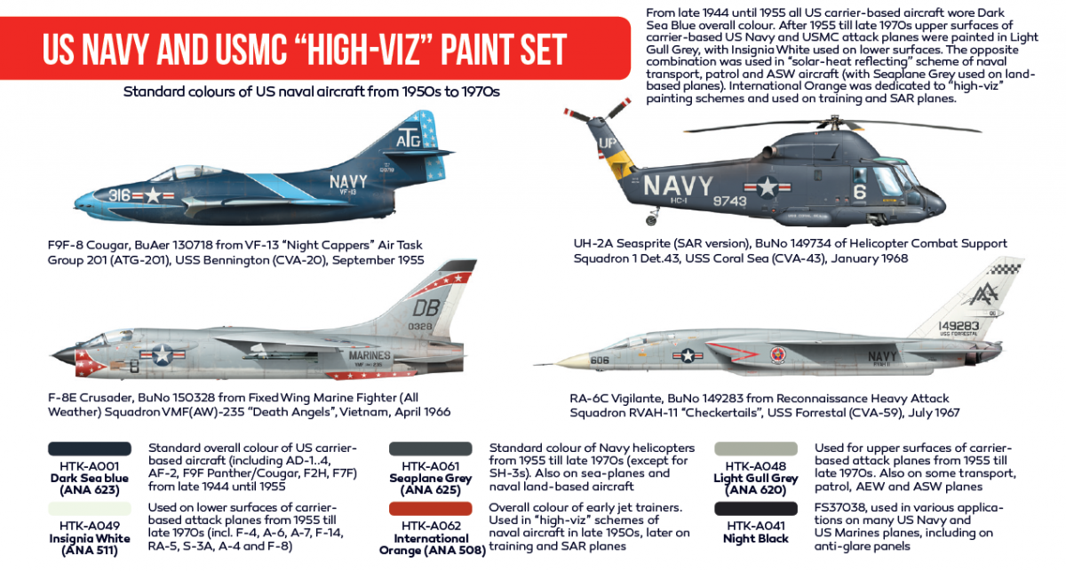Hataka HTK-AS18 US Navy and USMC „high-viz” Paint Set (6x17ml) – Bild 2