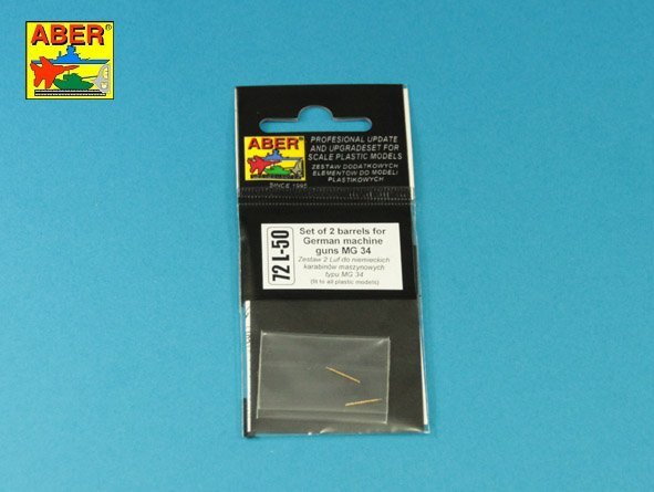 Aber 72L-50 Set of 2 barrels for German machine guns MG34 1/72 – immagine 3