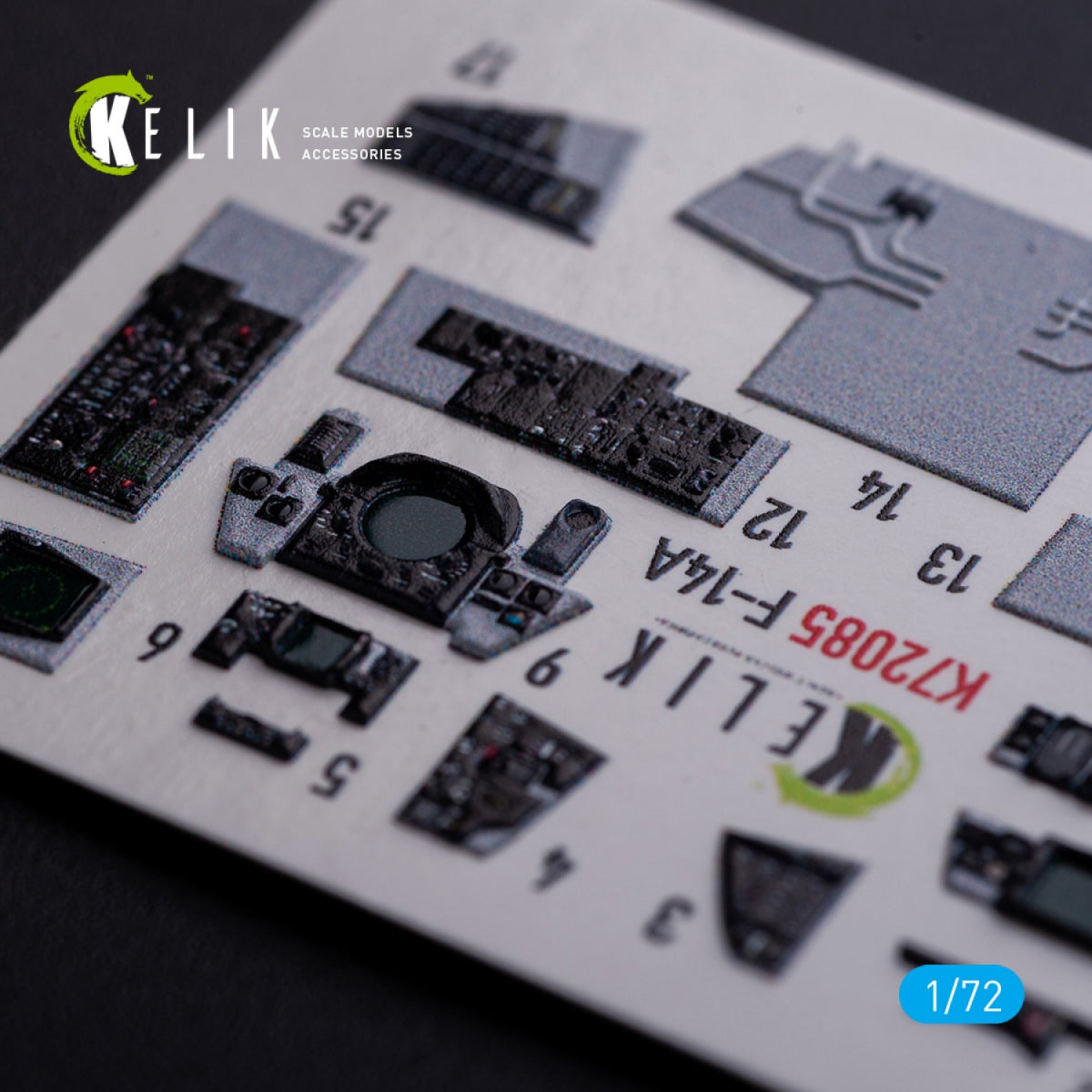 KELIK K72085 F-14A Tomcat - interior 3D decals for Hasegawa kit 1/72 – immagine 8
