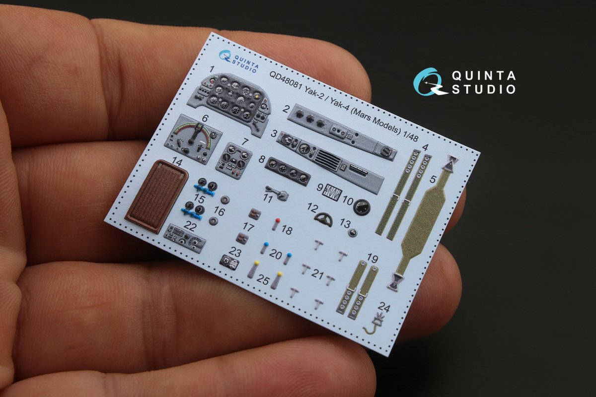 Intérieur imprimé en 3D et coloré sur papier décalcomanie pour le Yak-2/Yak-4 (modèle Quinta Studio QD48081, pour la maquette Mars Models) à l&amp;#39;échelle 1/48 – image 3