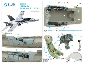 Quinta Studio QD48278 F/A-18А++ 3D-Printed &amp;amp; coloured Interior on decal paper (HobbyBoss) 1/48 – zdjęcie 2