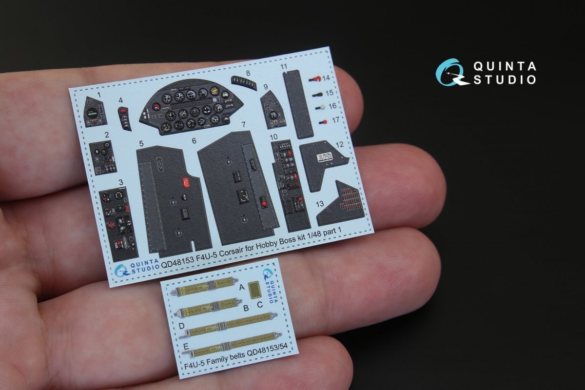 Quinta Studio QD48153 F4U-5 3D-Printed &amp;amp; coloured Interior on decal paper (for Hobby Boss kit) 1/48 – zdjęcie 3