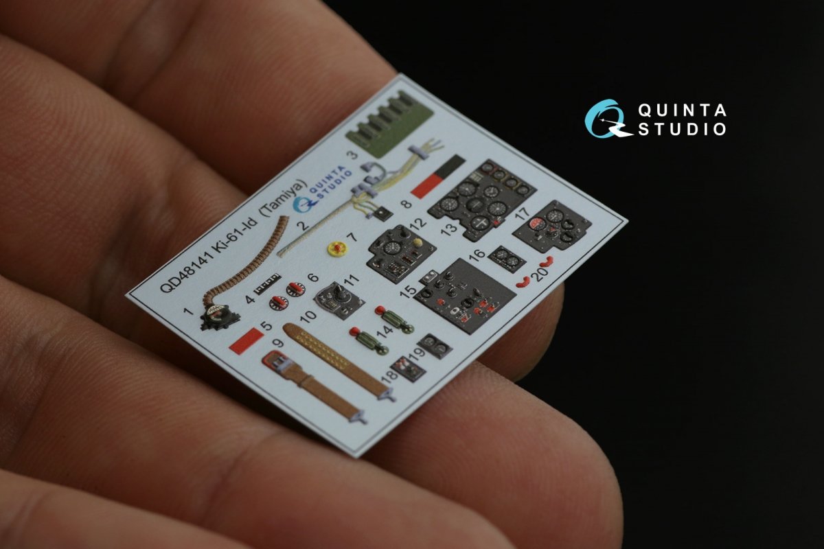 Quinta Studio QD48141 Ki-61-Id 3D-Printed &amp;amp; coloured Interior on decal paper (Tamiya) 1/48 – zdjęcie 8