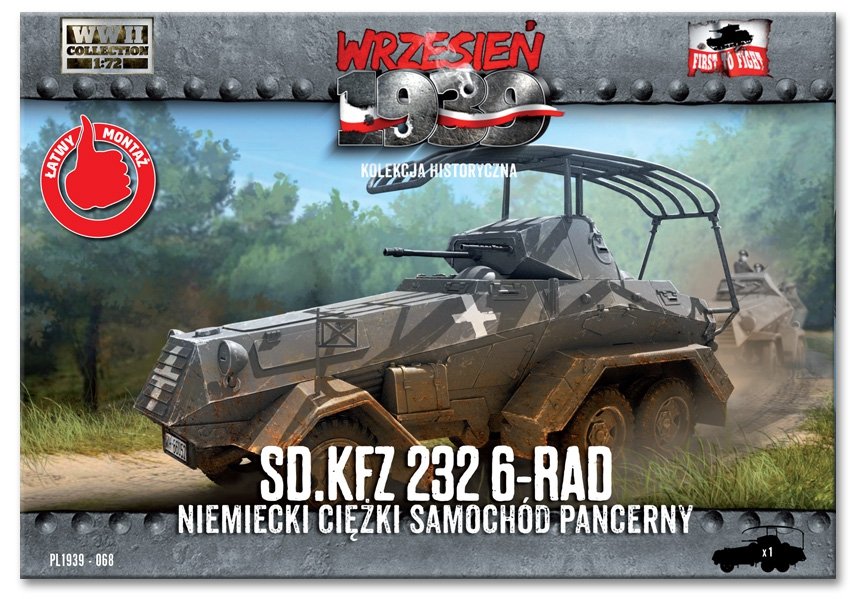 First to Fight PL068 SD.KFZ 232 6-RAD Niemiecki Ciężki Samochód Pancerny 1/72 – immagine 2