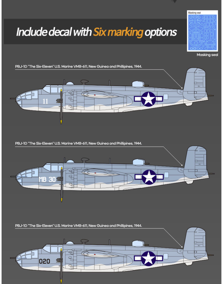 Academy 12334 USMC PBJ-1D B-25 Mitchell 1/48 – immagine 5