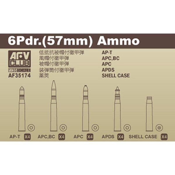 AFV Club 35174 Ammunition 6 Pdr (57mm) 1/35 – immagine 2