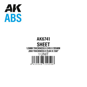 AK Interactive AK6741 1.5MM THICKNESS X 245 X 195MM – ABS SHEET – 1 UNIT PER BAG – Bild 2