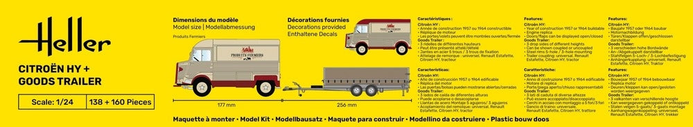 Heller 50331 Citroen HY + Goods Trailer 1/24 – immagine 5
