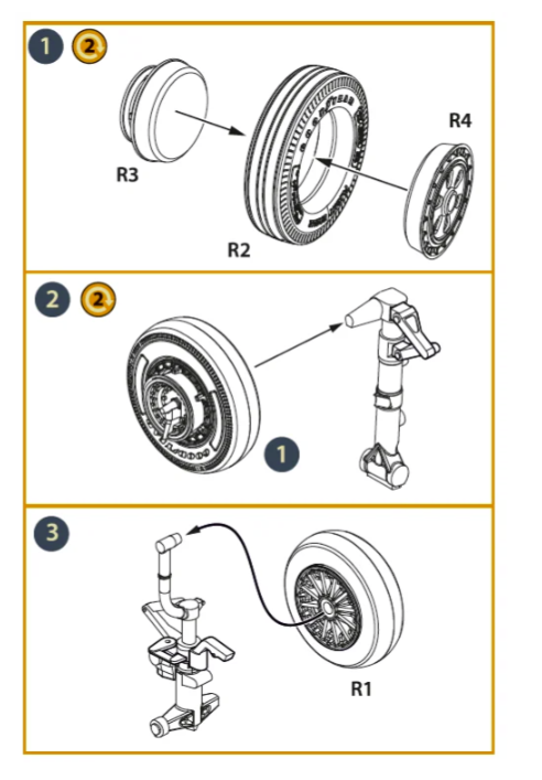 Clear Prop! CPA72163 F-86A wheel set type 1 for CP kits 1/72 – Bild 3
