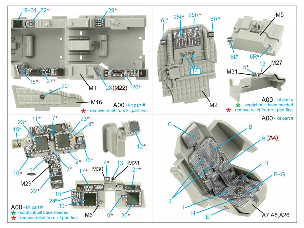 Quinta Studio QD35104 AH-64DI Saraf 3D-Printed &amp;amp; coloured Interior on decal paper (Takom) 1/35 – Bild 2