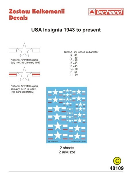 Techmod 48109 - US Insignia 1943 to Present 1/48 – Bild 2