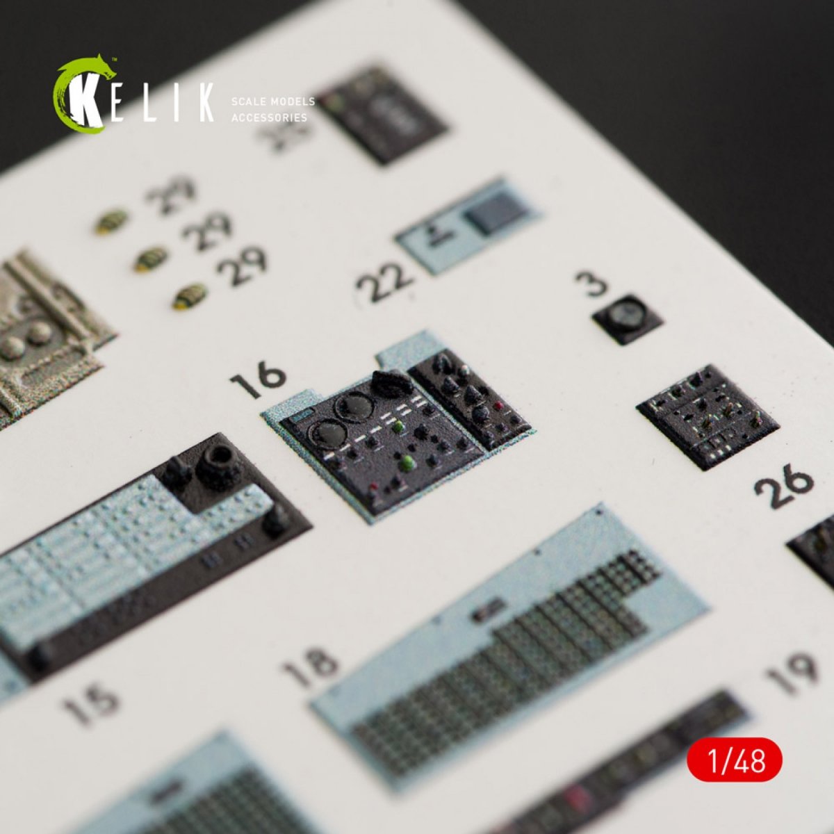 KELIK K48027 F-4B INTERIOR 3D DECALS FOR TAMIYA KIT 1/48 – immagine 2