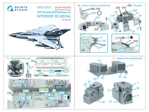 Quinta Studio QDS+32231 Tornado ECR German 3D-Printed &amp;amp; coloured Interior on decal paper (Italeri) (Small version) (with 3D-printed resin parts) 1/32 – imagen 3