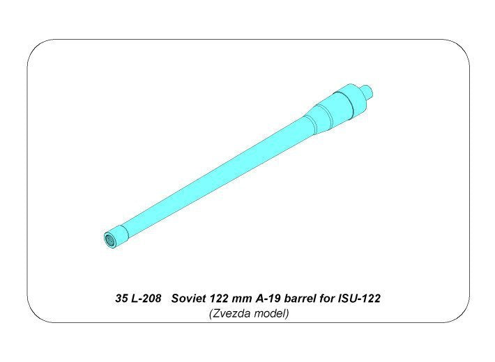 Aber 35L-208 Soviet 122 mm A-19 Barrel for ISU-122 1/35 – immagine 6