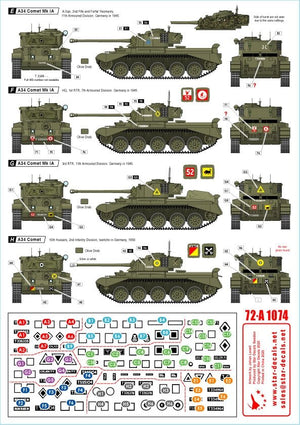 Star Decals 72-A1074 Comets. British A34 Comet in WW2 and Cold War service. 1/72 – imagen 2