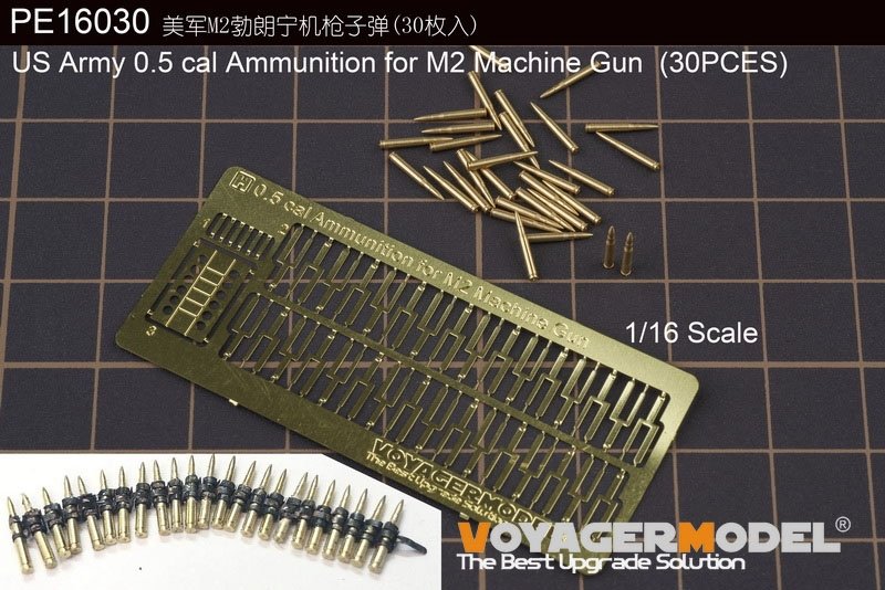 Munitions Voyager modèle PE16030 de l&amp;#39;armée américaine, calibre 0,5 pouce, pour mitrailleuse M2, 30 pièces, échelle 1/16 – image 2