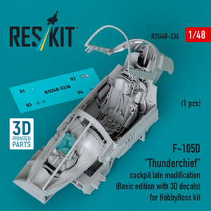 RESKIT RSU48-0336 F-105D &amp;quot;Thunderchief&amp;quot; cockpit late modification (Basic edition with 3D decals) for HobbyBoss kit (3D Printed) 1/48 – image 2