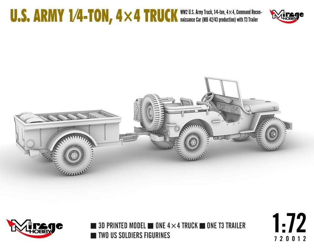 Mirage Hobby 720012 U.S. ARMY 1/4‑TON, 4×4 TRUCK 1/72 – Bild 6
