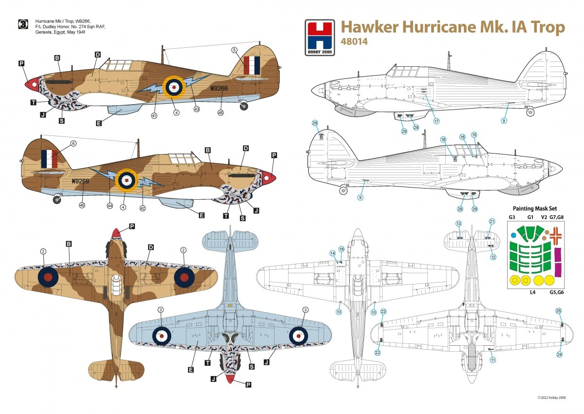 Hobby 2000 48014 Hawker Hurricane Mk.IA Trop 1/48 – Bild 2