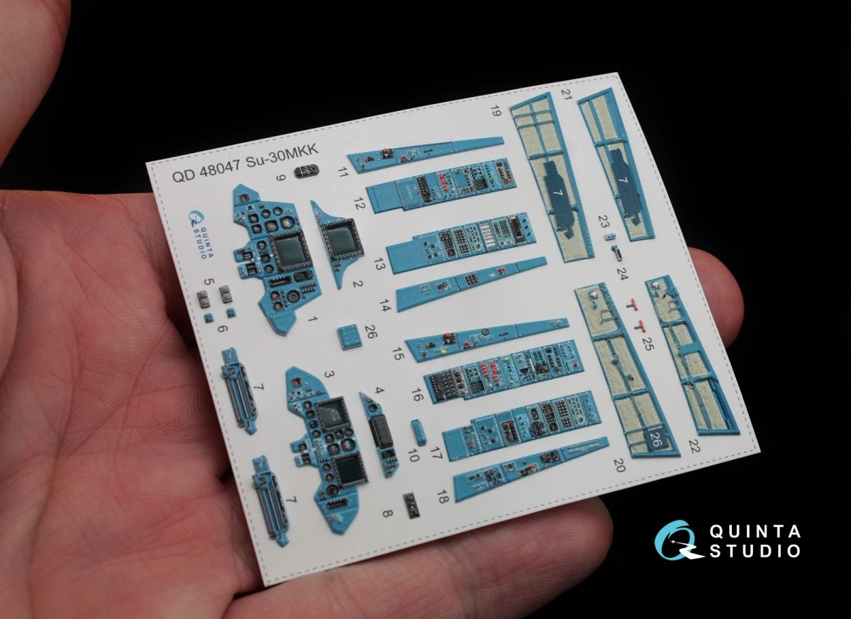 Quinta Studio QD48047 Su-30MKK 3D-Printed &amp;amp; coloured Interior on decal paper (for HobbyBoss kit) 1/48 – Bild 3