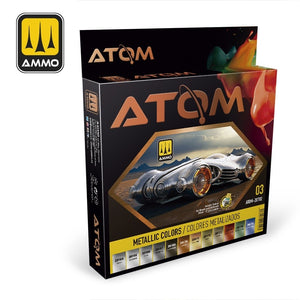 AMMO of Mig Jimenez ATOM 20702 Metallic Colors Set 12 x 20 ml