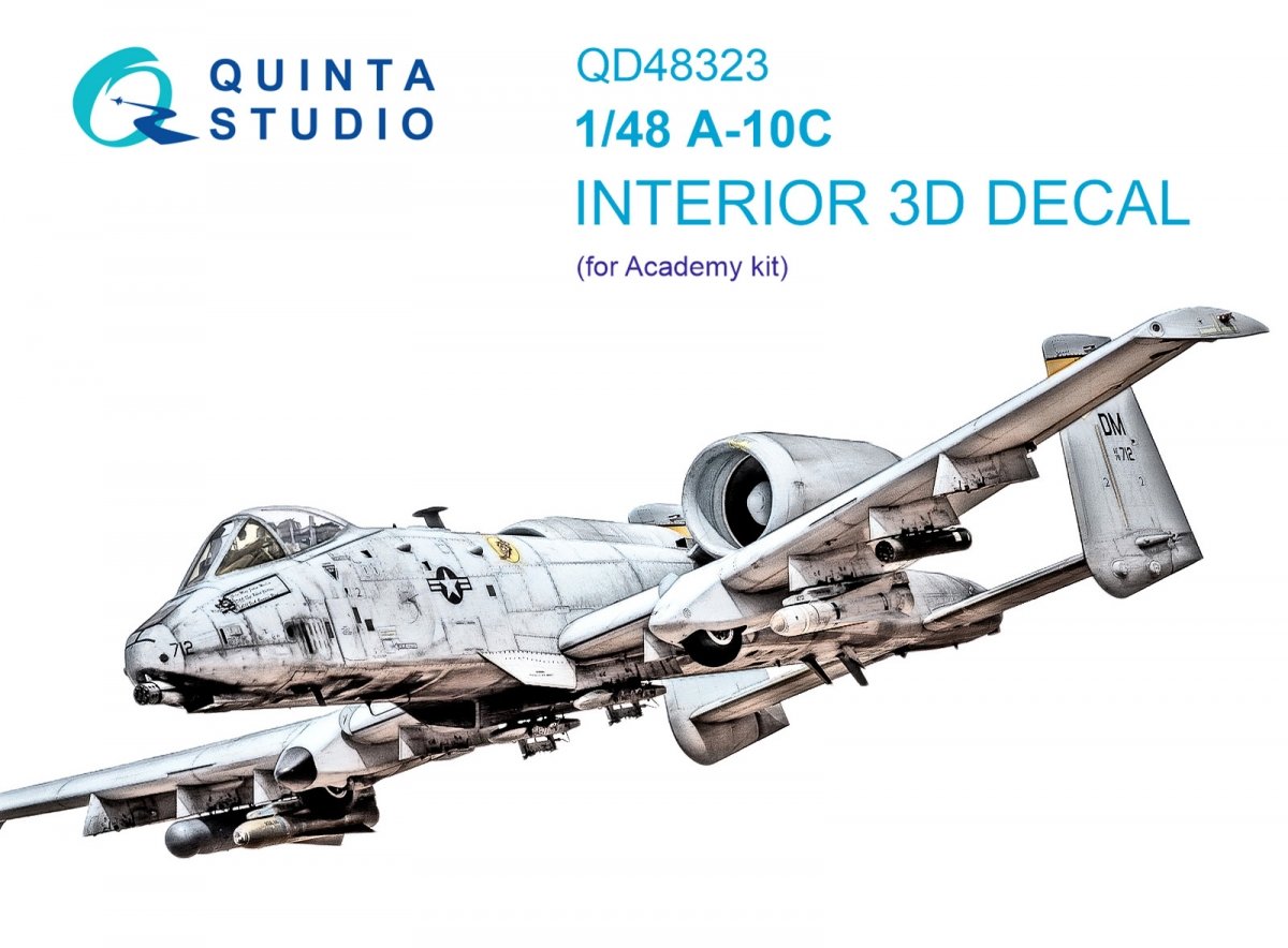 Intérieur imprimé en 3D et coloré sur papier décalcomanie Quinta Studio QD48323 A-10C (Academy) 1/48