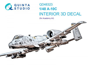 Intérieur imprimé en 3D et coloré sur papier décalcomanie Quinta Studio QD48323 A-10C (Academy) 1/48