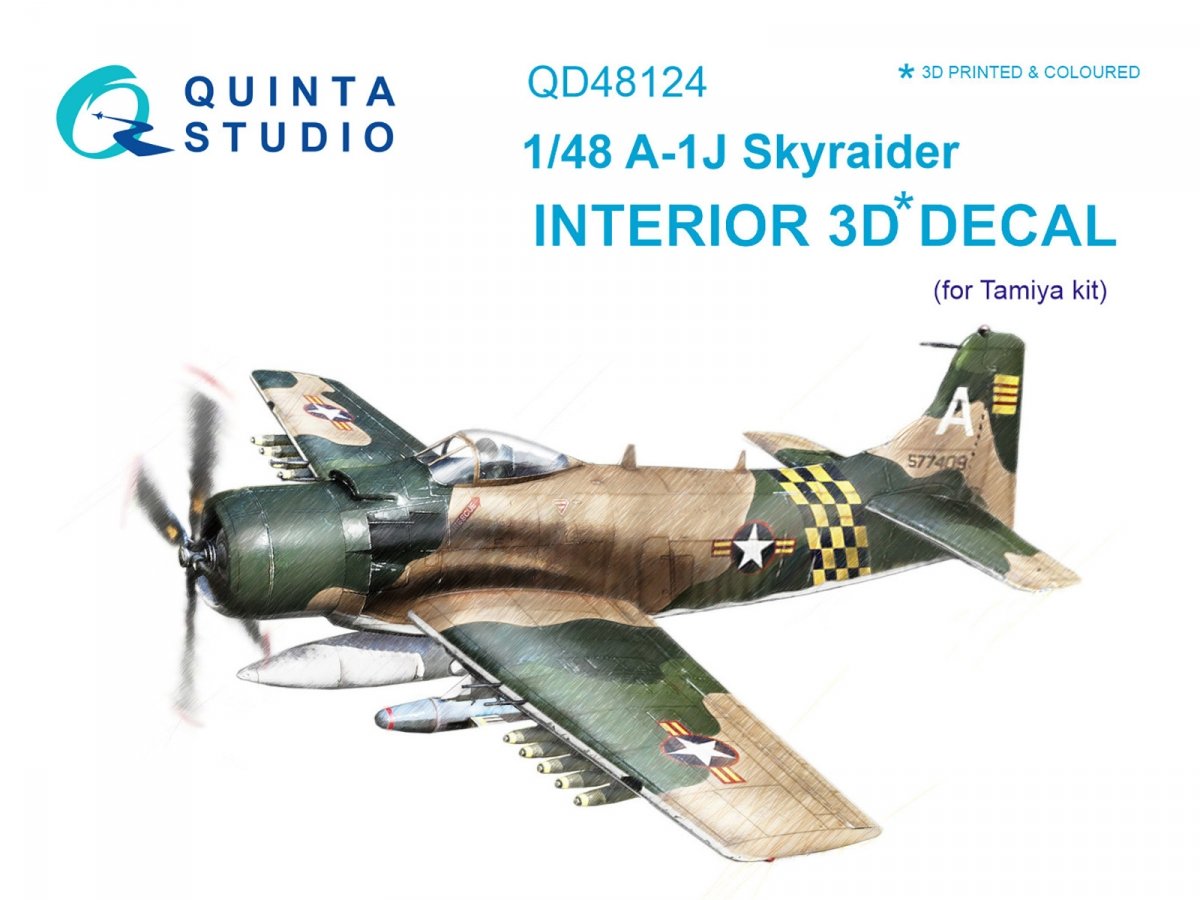 Quinta Studio QD48124 A-1J 3D-Printed &amp;amp; coloured Interior on decal paper (for Tamiya kit) 1/48