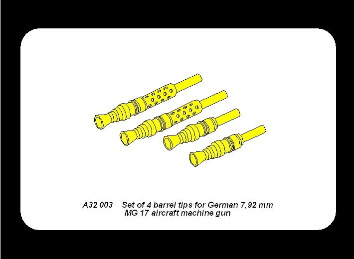 Aber A32003 Set of 4 barrels tips for German 7,92 mm MG 17 aircraft machine guns 1/32 – Bild 4