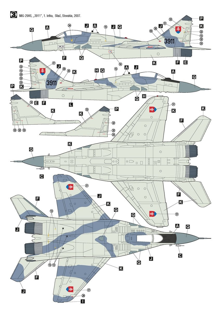 Hobby 2000 48024 MiG-29 Force aérienne tchèque et slovaque (ACADÉMIE + CARTOGRAF + MASQUE) 1/48 – image 4
