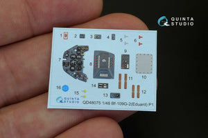 Quinta Studio QD48075 Bf-109G-2 3D-Printed &amp;amp; coloured Interior on decal paper (for Eduard kit) 1/48 – Bild 2