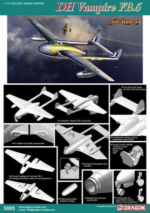 Cyber-Hobby 5085 DH Vampire FB.5 1/72 – zdjęcie 2