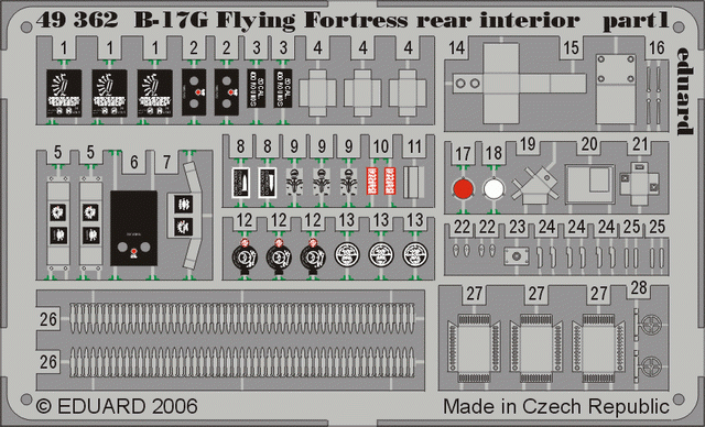 Intérieur arrière du B-17G Eduard 49362, échelle 1/48 Revell