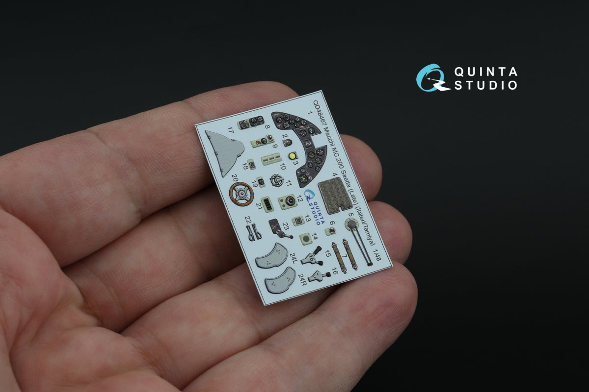 Quinta Studio QD48467 Macchi MC.200 Saetta (Late) 3D-Printed coloured Interior on decal paper (Italeri/Tamiya) 1/48 – Bild 7