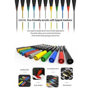 DSPIAE MK-01 Pure Black Soft Tipped Marker Pen – immagine 5