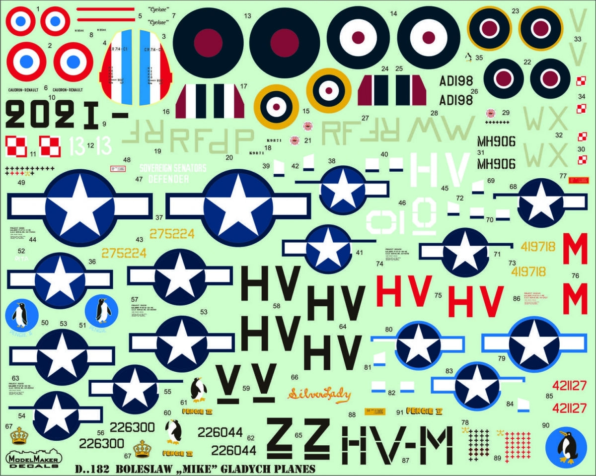 ModelMaker Decals D48182 Boleslaw &amp;quot;Mike&amp;quot; Gladych Planes 1/48 – image 2