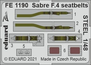 Ceintures de sécurité Eduard FE1190 Saber F.4 STEEL AIRFIX 1/48