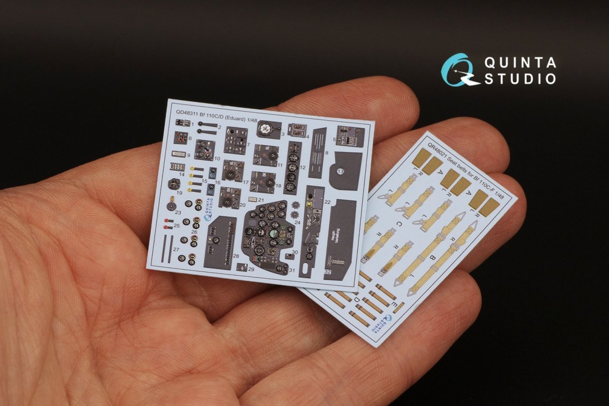 Quinta Studio QD48311 Bf 110C/D 3D-Printed &amp;amp; coloured Interior on decal paper (Eduard) 1/48 – imagen 2