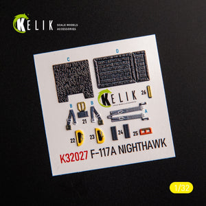 KELIK K32027 F-117A - Type 1 interior 3D decals for Trumpeter kit 1/32 – Bild 3