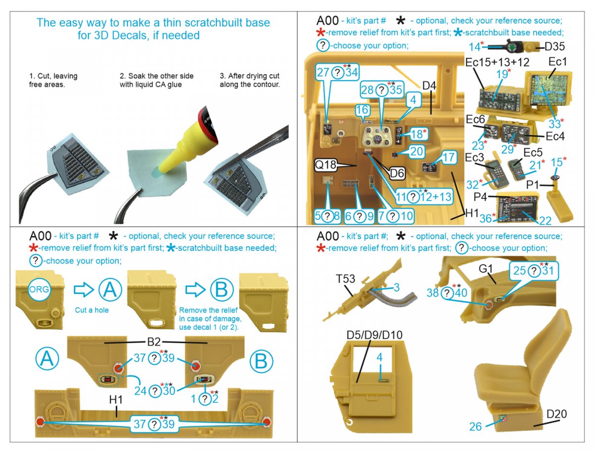 Quinta Studio QD35043 HUMVEE Family 3D-Printed &amp;amp; coloured Interior on decal paper ( Bronco ) 1/35 – immagine 2