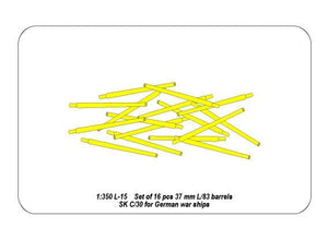 Aber 350L-15 Set of 16 pcs 37 mm L/83 barrels SK C/30 for German ships 1/350 – Bild 4