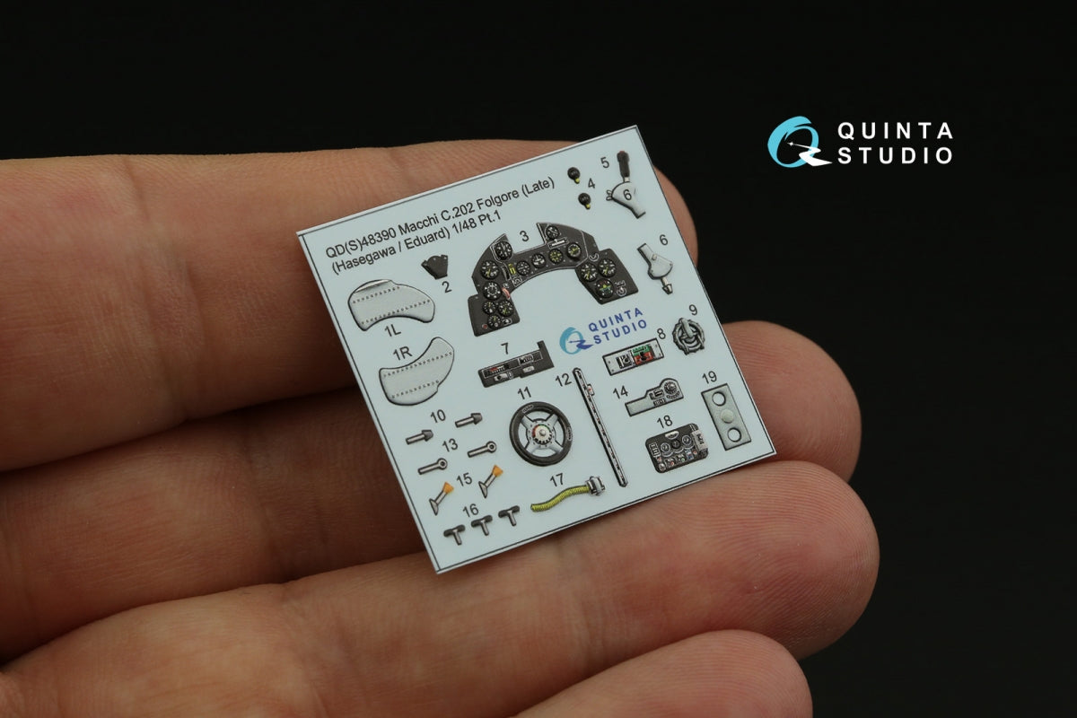 Quinta Studio QD48390 Macchi C.202 Folgore Late 3D-Printed &amp;amp; coloured Interior on decal paper (Hasegawa/Eduard) 1/48 – Bild 4